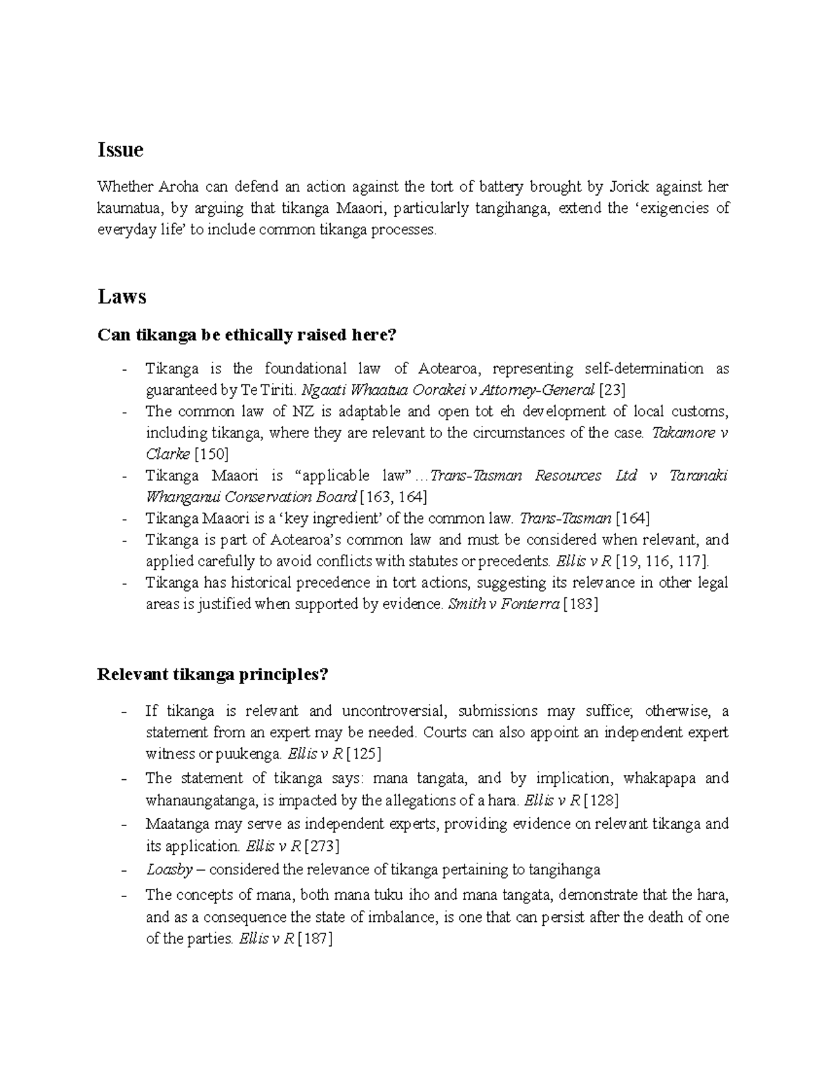 LAWS122 Practice Question #3: The Role of Tikanga in Tort Defense - Studocu