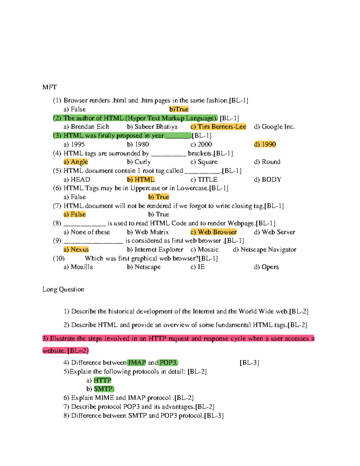 Web Technology MFT - Comprehensive Study Guide - Studocu