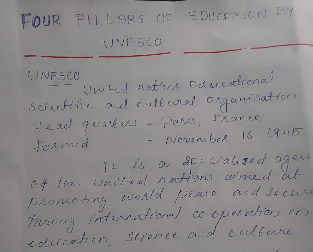 The Four Pillars of Education: Unesco Insights and Analysis - Studocu