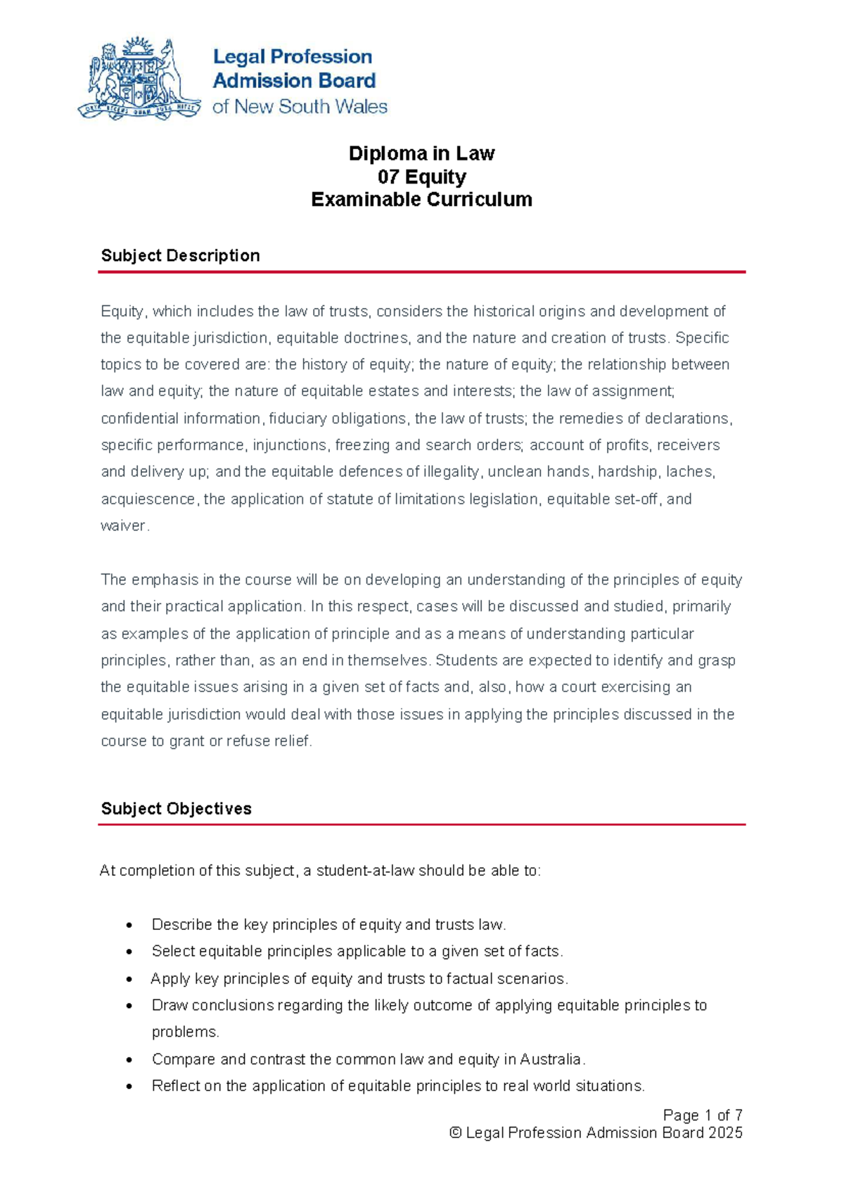 07 Equity - Examinable Curriculum Overview and Key Principles - Studocu