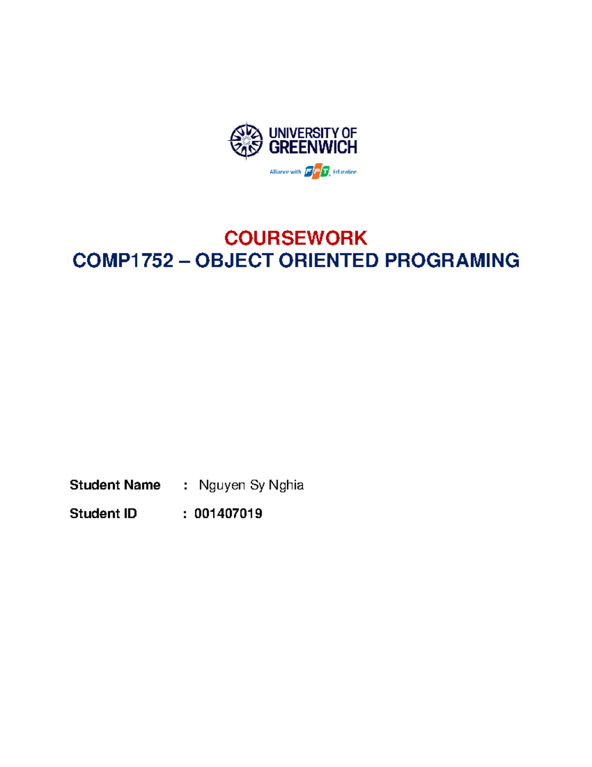 COMP1752 Object Oriented Programming Coursework: Track Player ...