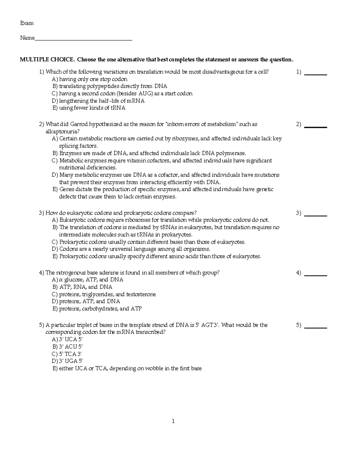 Practice Exam Review: Bio 1010 - 17 Chapters Comprehensive Questions ...