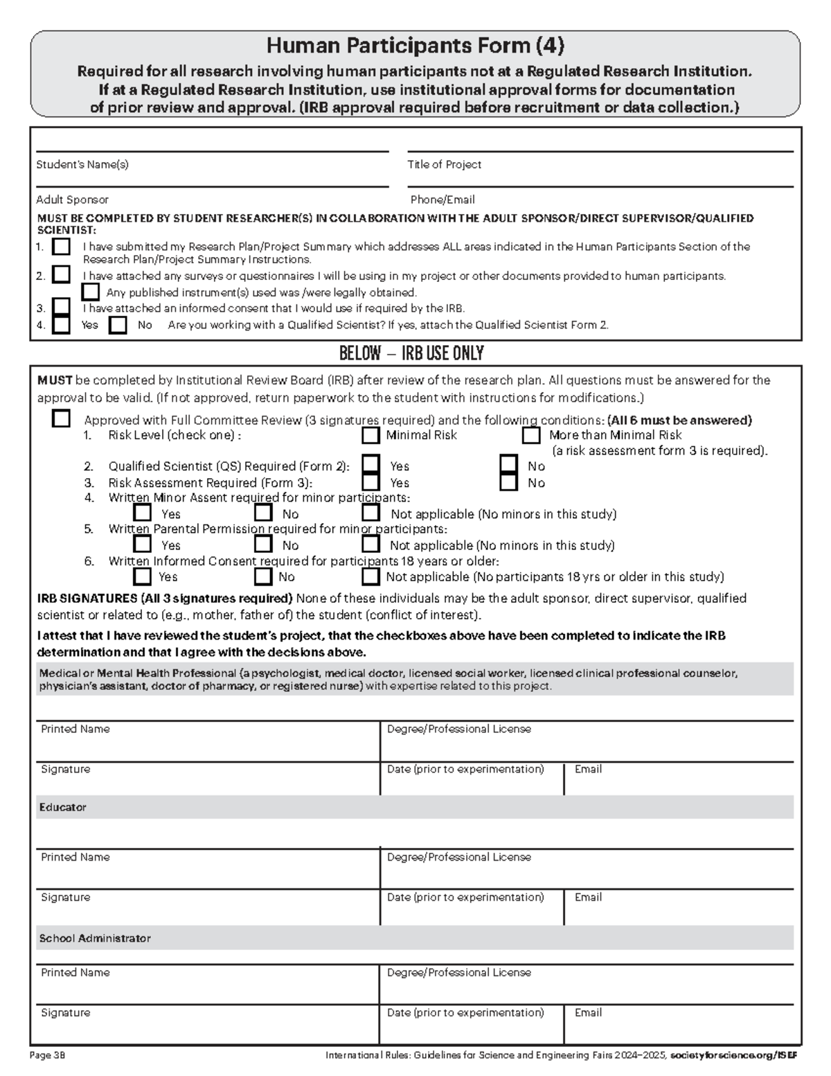 Human Participants Form (IRB Approval Required) - Studocu