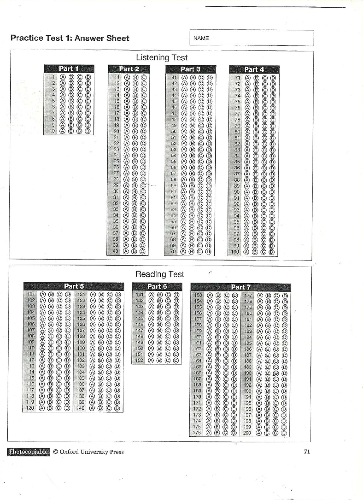 TOEIC Listening Test: Parts 1 & 2 Practice Questions - Studocu