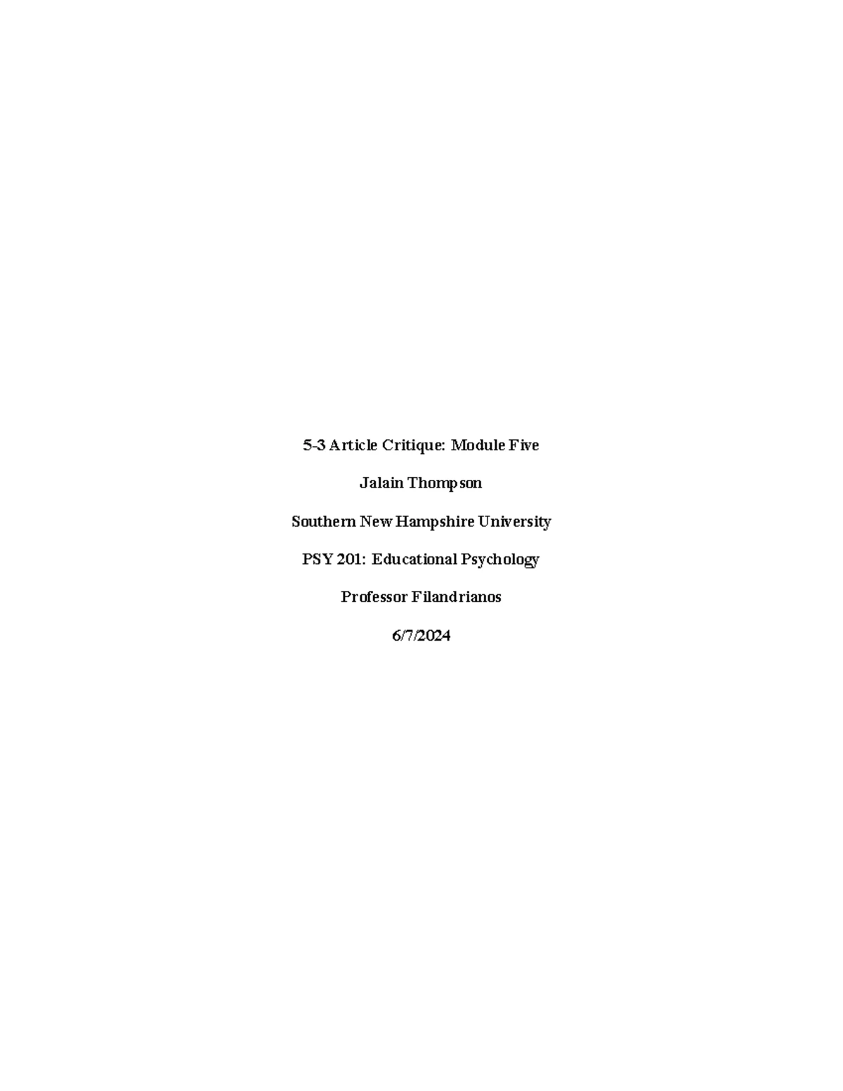 PSY 257 Module Four Worksheet: Identifying Research Gaps in Social ...