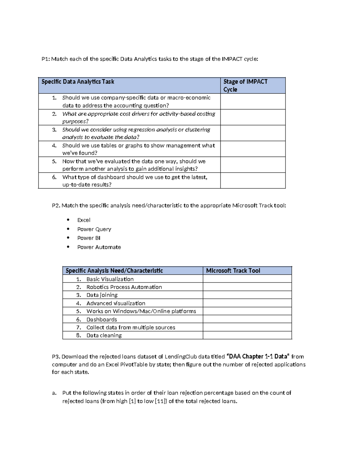 Chapter 1: Data Analytics Tasks & Tools in the IMPACT Cycle - Studocu