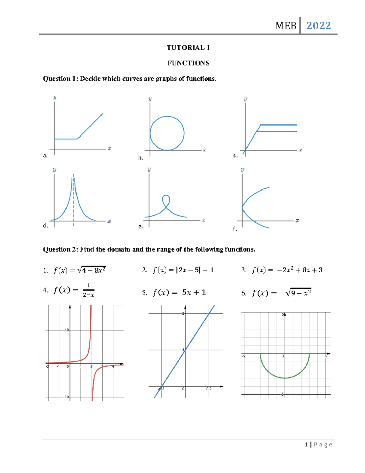 MEB 2022 TUT 5 - Tut exercises - MEB 2022 1 | P a g e TUTORIAL 5 ...
