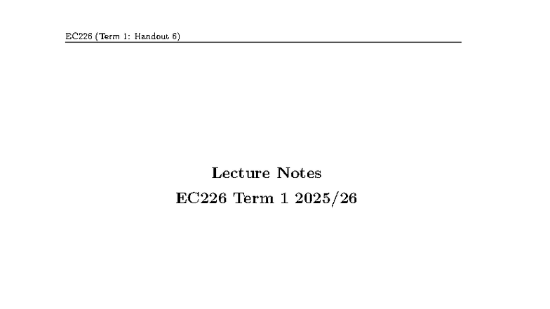 EC226 Term 1: Lecture Notes on Structural Change & Chow Tests - Studocu