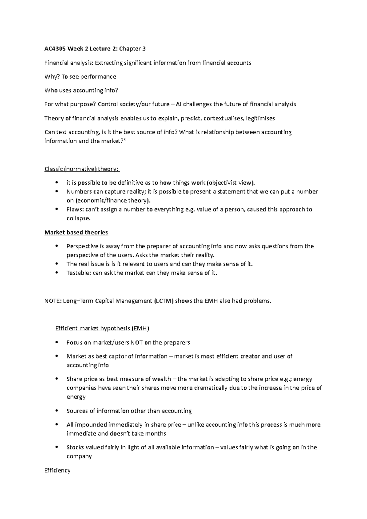 AC4305+Week+02+Lecture+02 - AC4305 Week 2 Lecture 2: Chapter 3 ...