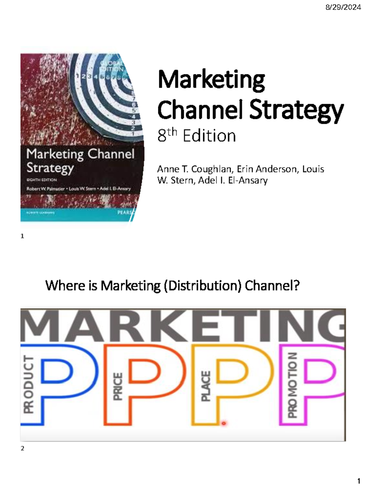Ch.1 Understanding Marketing Channel Strategy Guidelines - Studocu