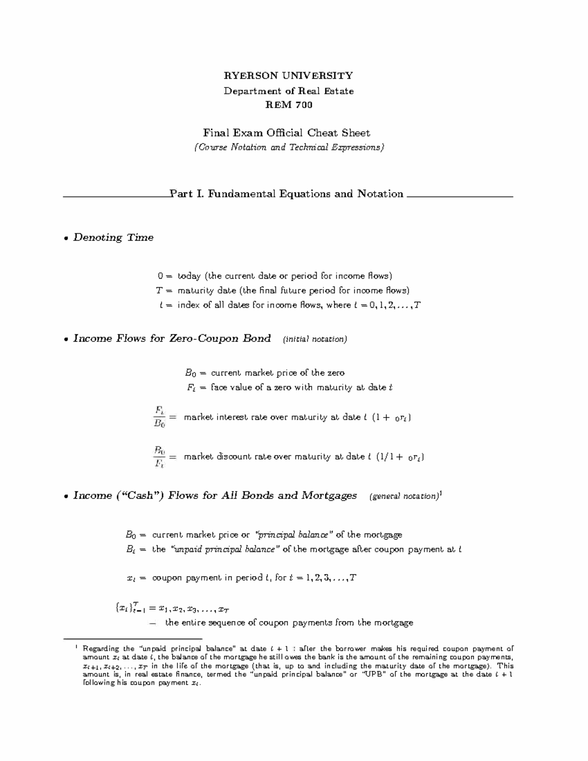 Rem 700 final exam official cheat sheet: key concepts and equations ...