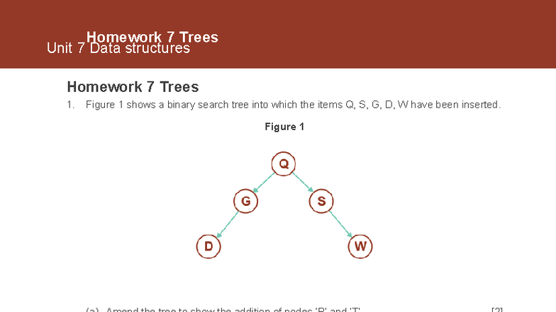 Data Structures Homework 7: Binary Search Trees Analysis - Studocu