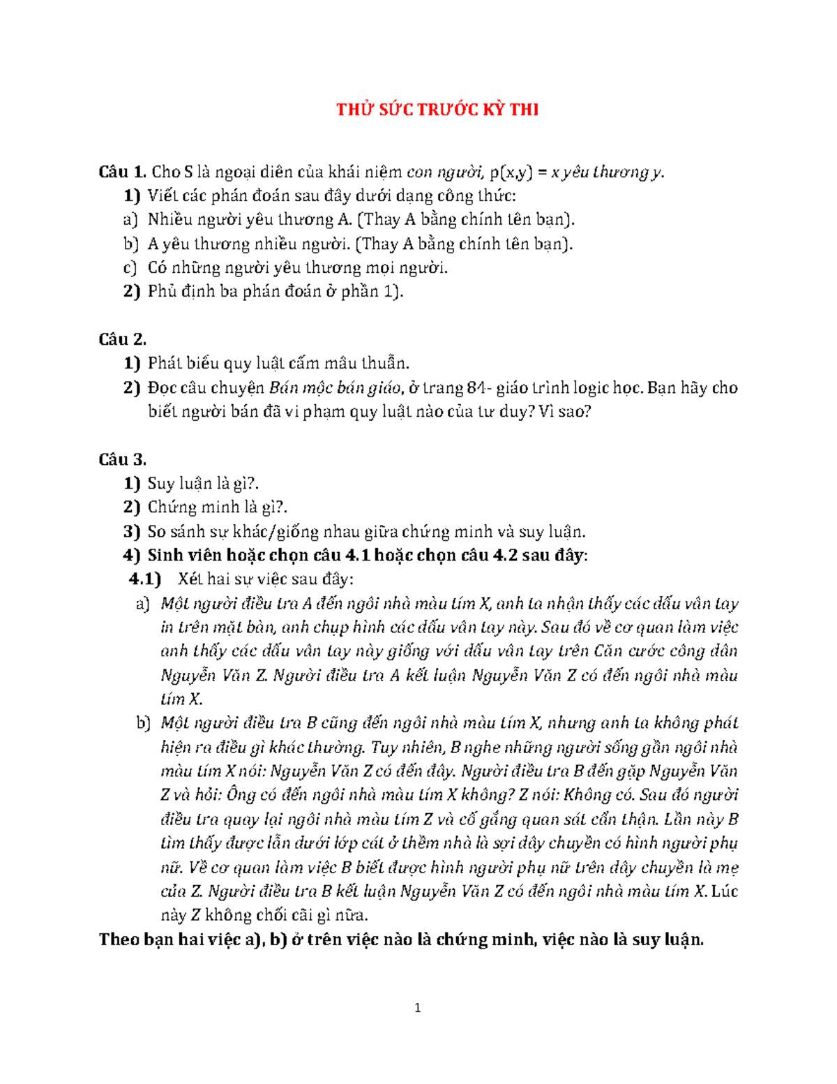 Dethi THU - Logic - aaa - 1 **THþ SþC TR ̄ÞC Kþ THI ** Câu 1. Cho S là ...
