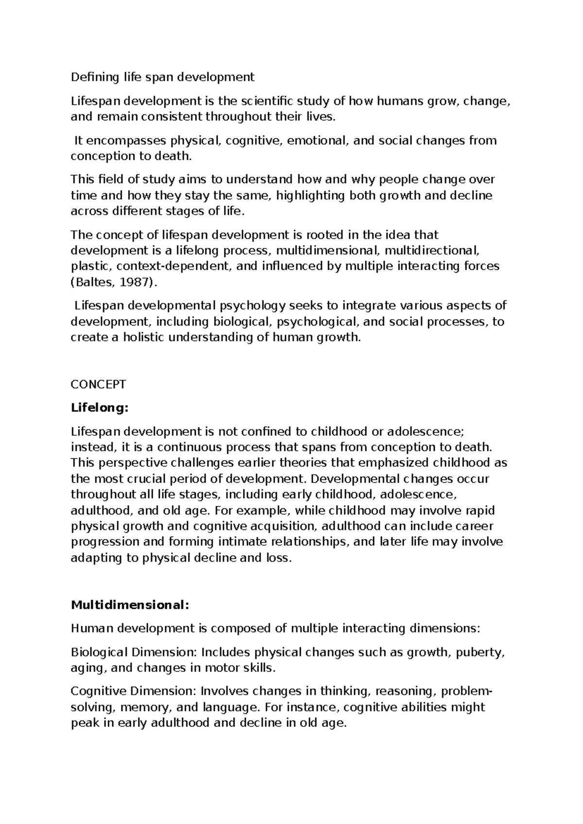 Module 1 LSD - Lifespan Development Notes: Key Concepts and Principles ...