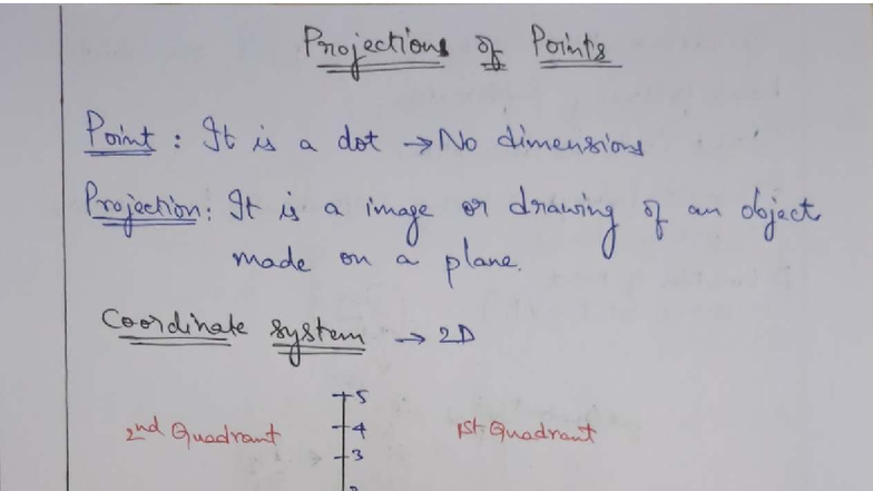 ENGR 101 - Projection of Points: Engineering Drawing Notes - Studocu