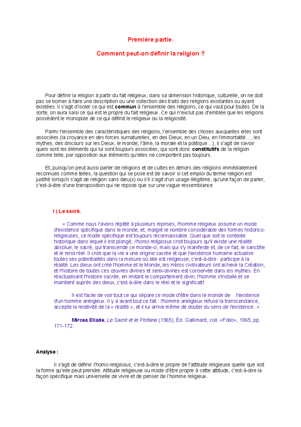 Lareligion - Cours sur la Philosophie de la Religion: Analyse et ...