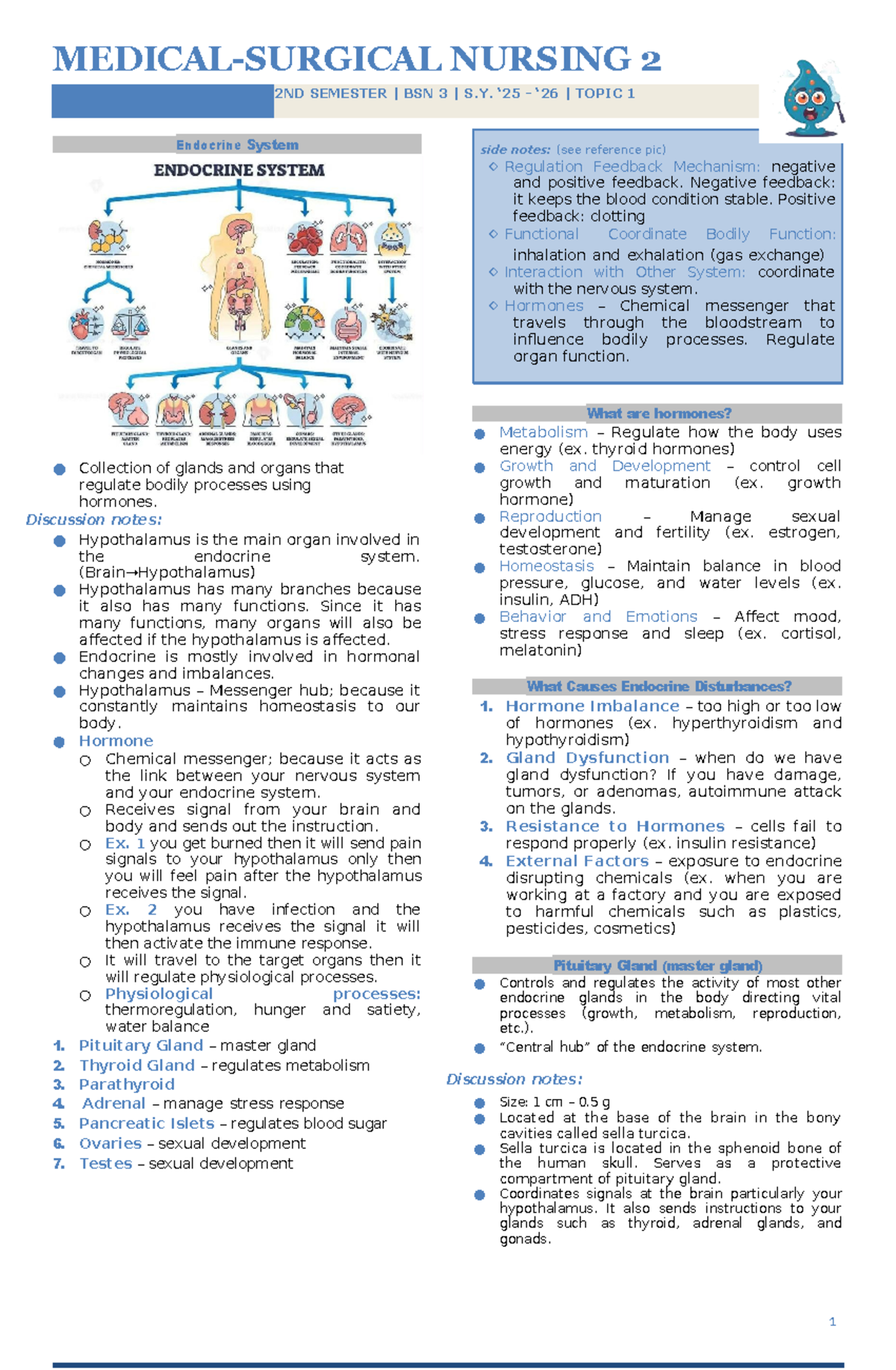 NURSING 2 2ND SEMESTER BSN 3 S.Y. LECTURE NOTES: Endocrine System ...