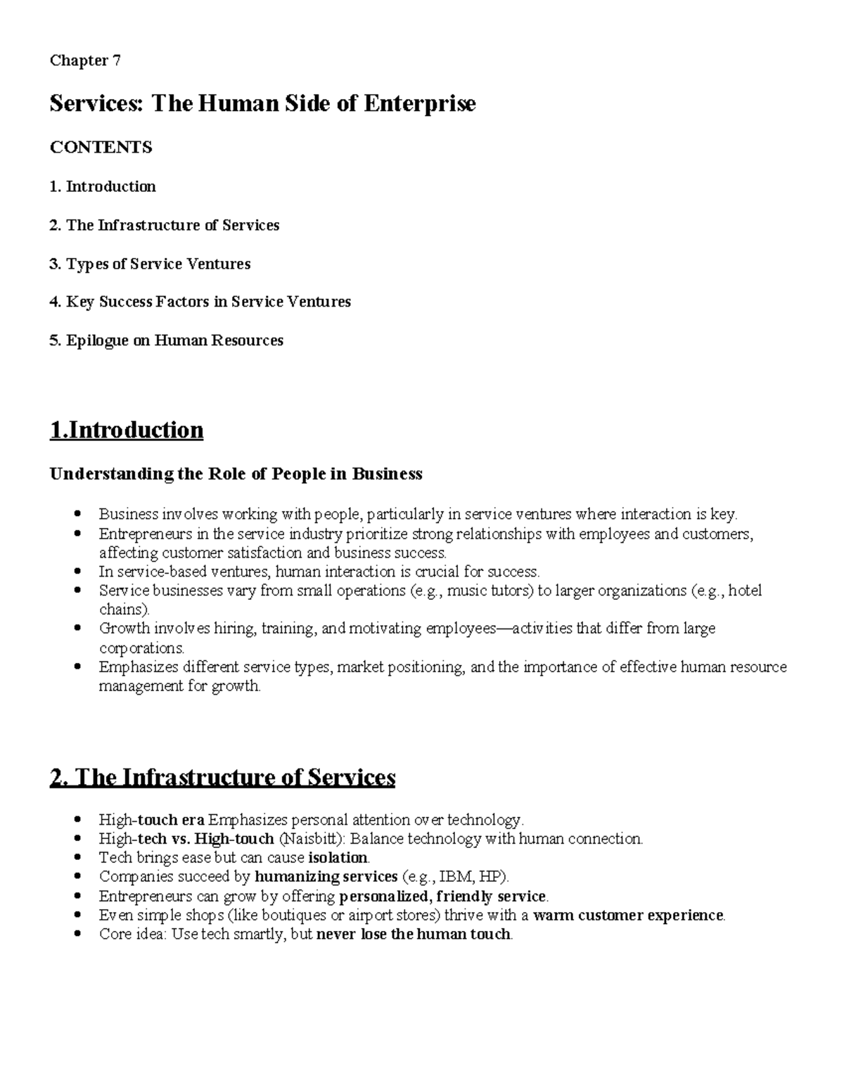 Chapter 7 - Services: The Human Side of Enterprise (Entrepreneurship ...