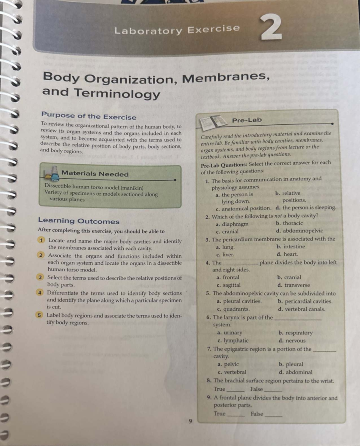 Final Exam Study Guide for ABC123: Body Organization & Membranes - Studocu