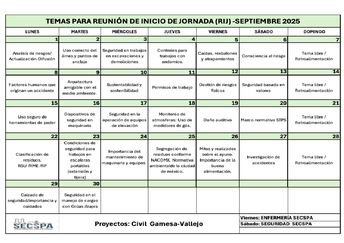 Programa de Temas para Reunión de Inicio de Jornada (RIJ) 2025 - Studocu