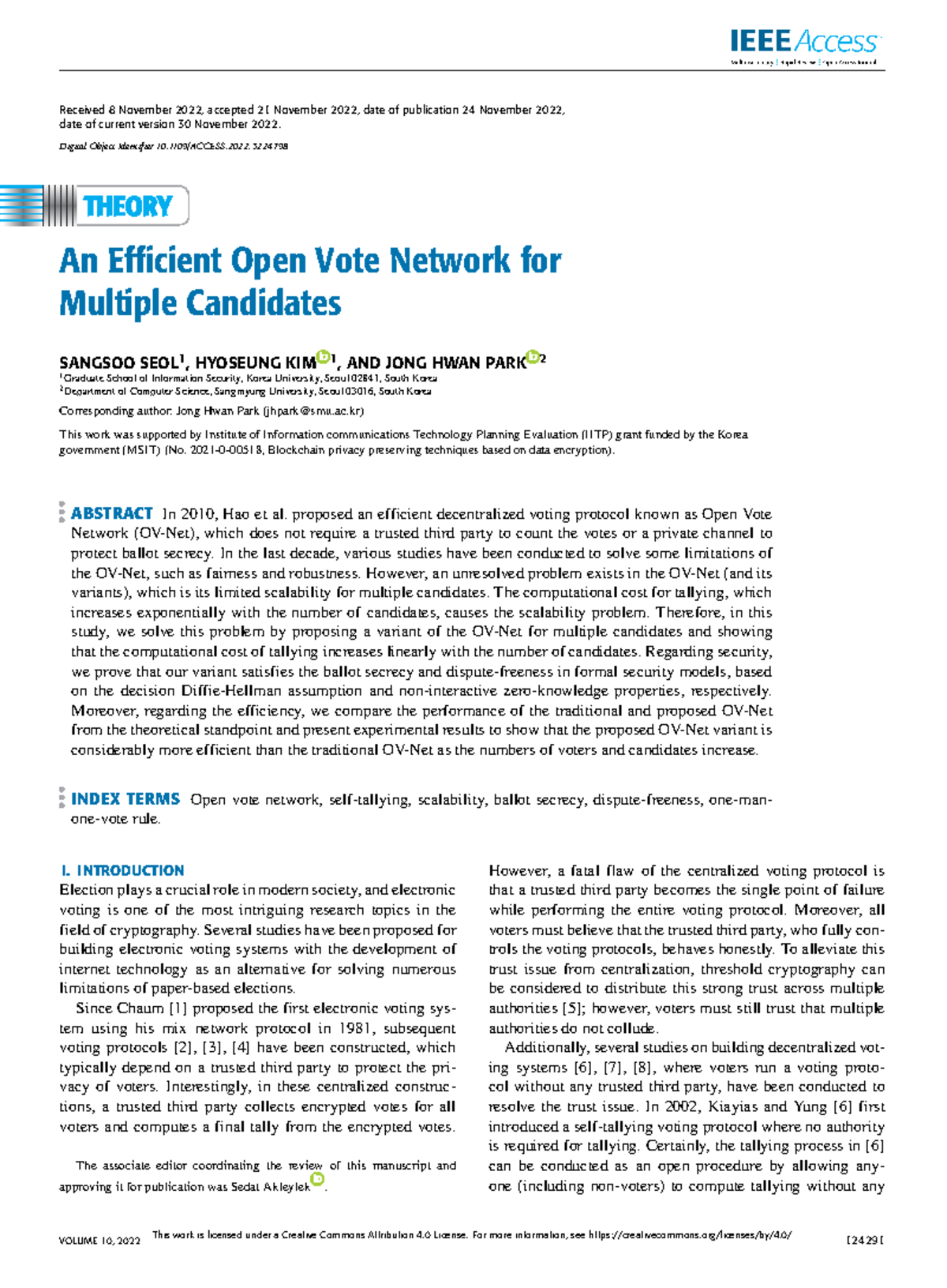 Efficient Open Vote Network for Multiple Candidates - Research Study ...