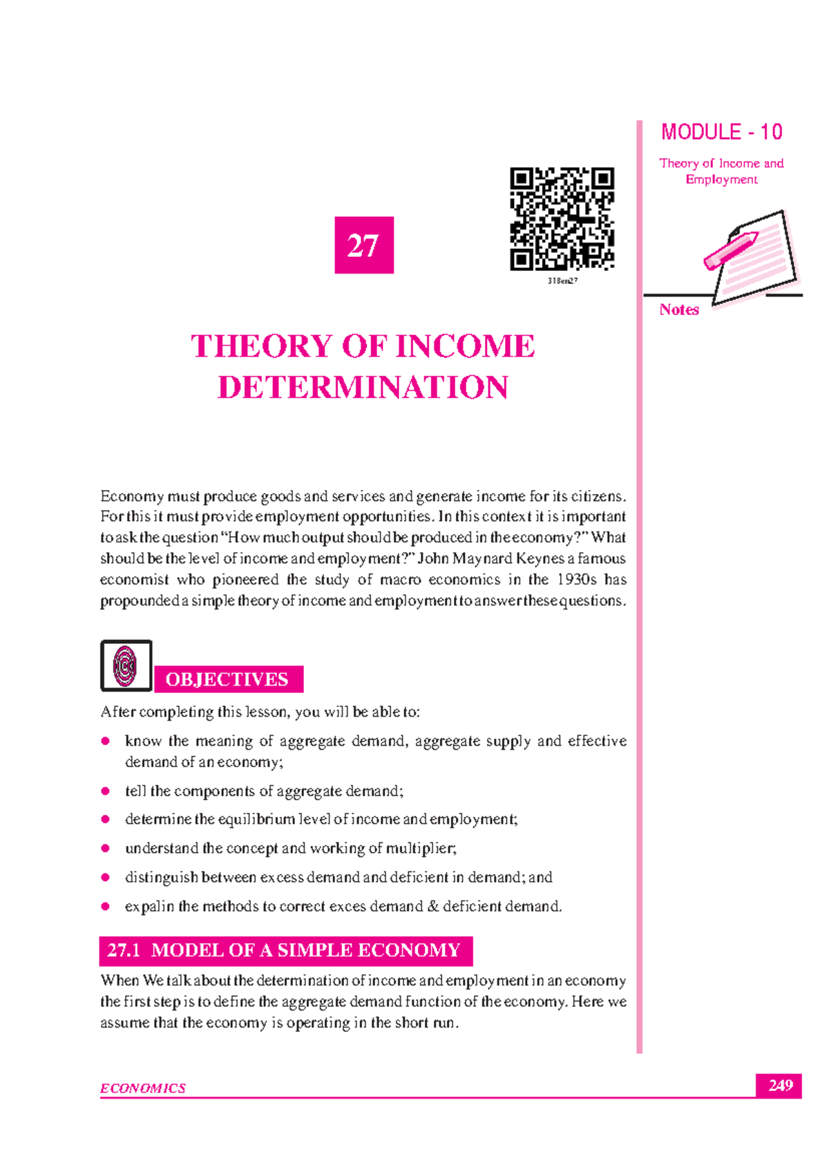 MODULE 10: Theory of Income Determination and Employment Notes - Studocu