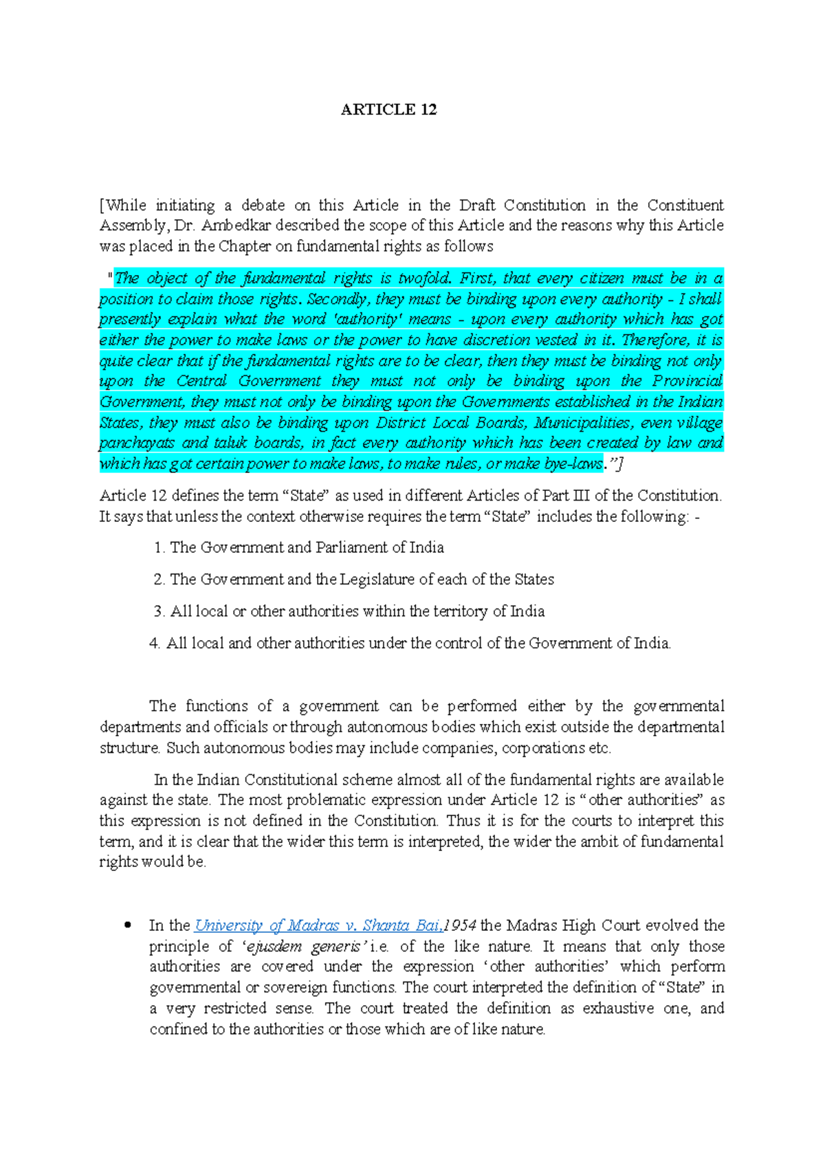 Article 12: Understanding the Scope of Fundamental Rights in the ...