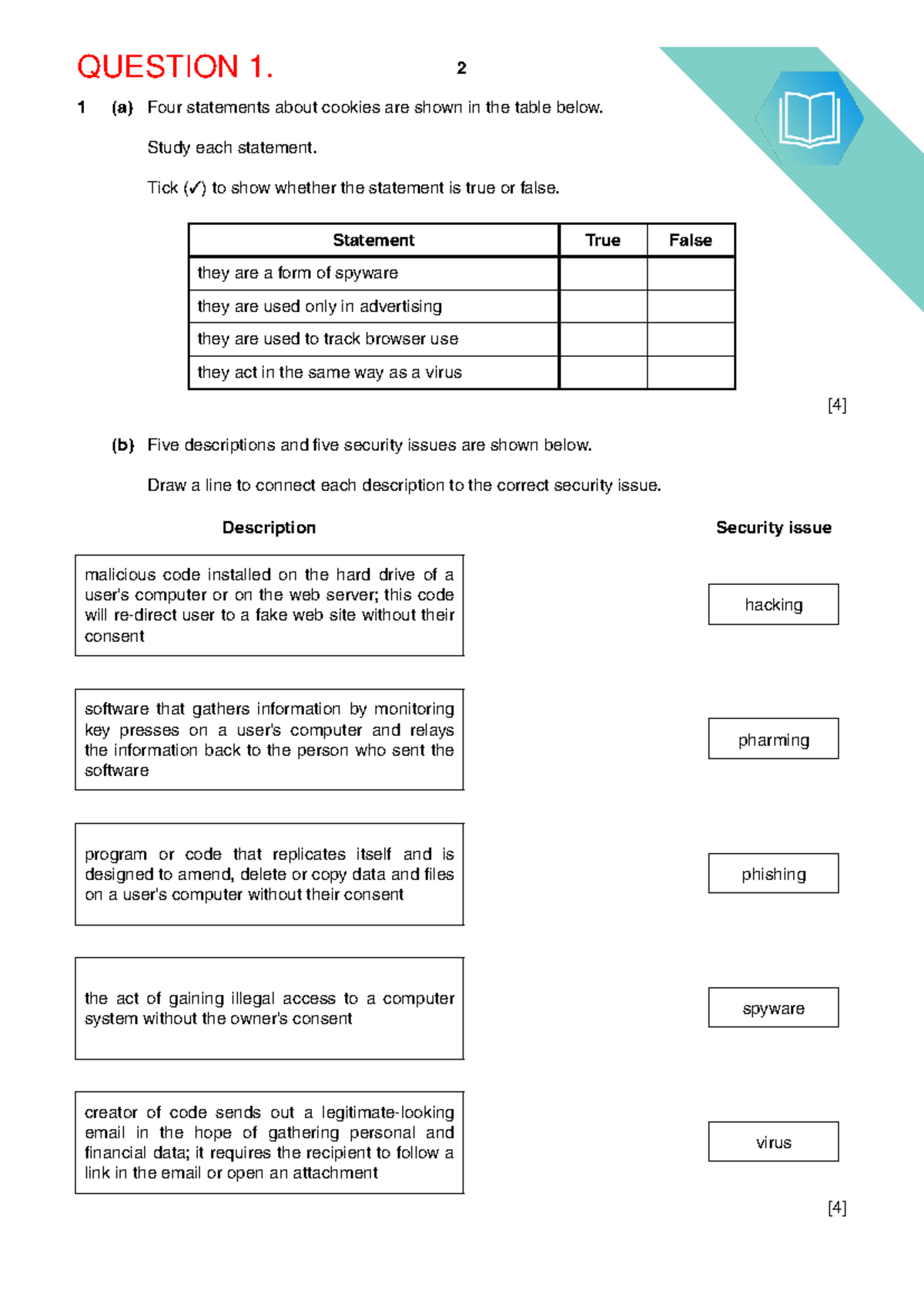 Security Aspects of Web: UCLES Exam Questions & Answers - Studocu