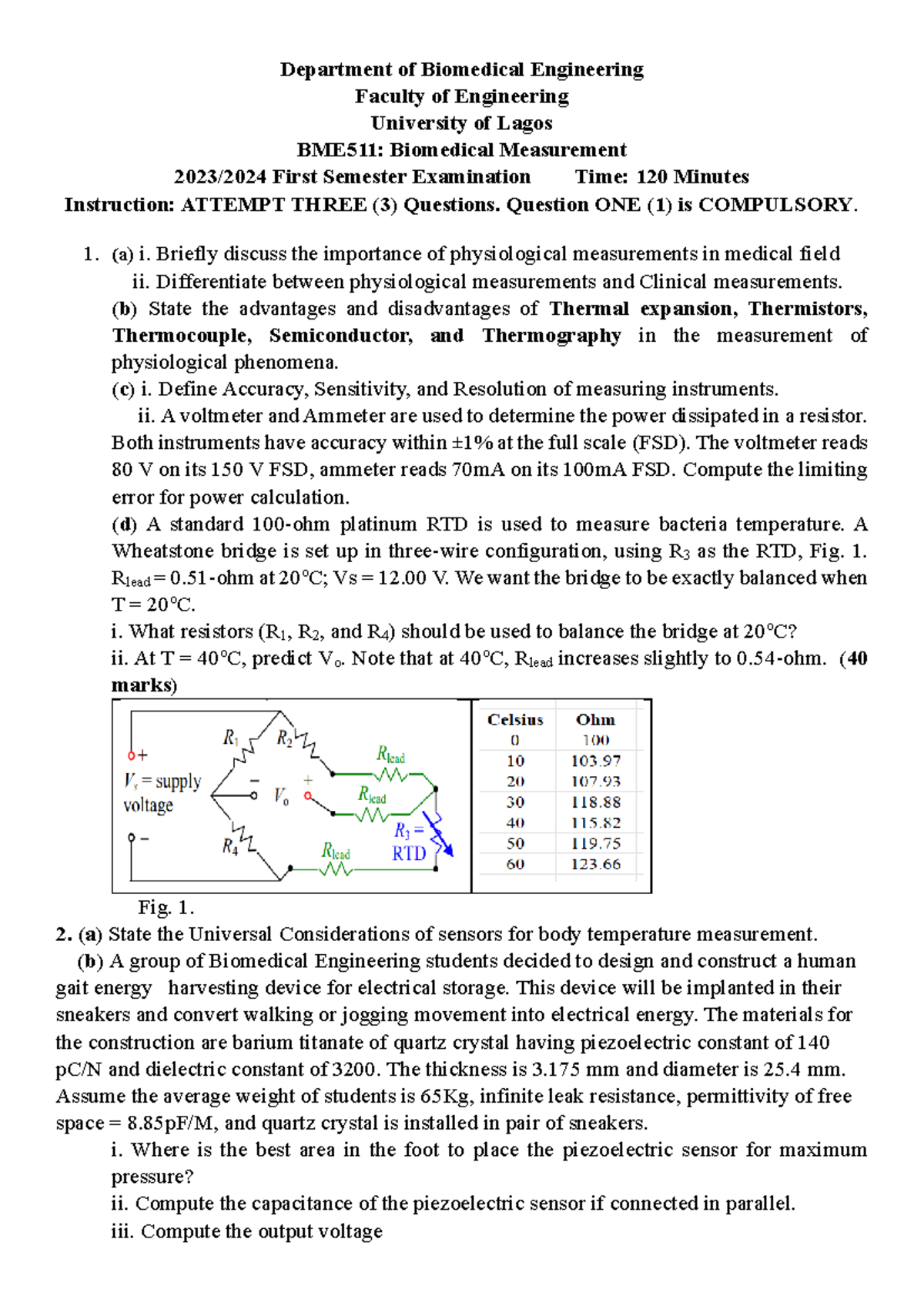 BME511 Exam 2024 - Final Exam - Department of Biomedical Engineering ...