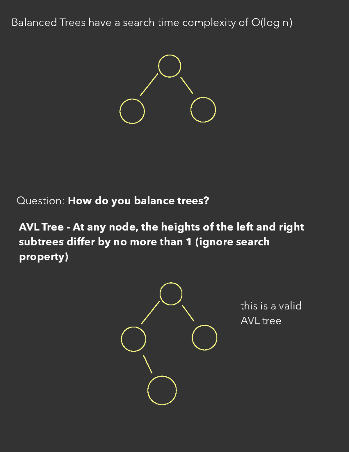 3-29 - AVL Tree and Balancing Trees - Balanced Trees have a search time ...