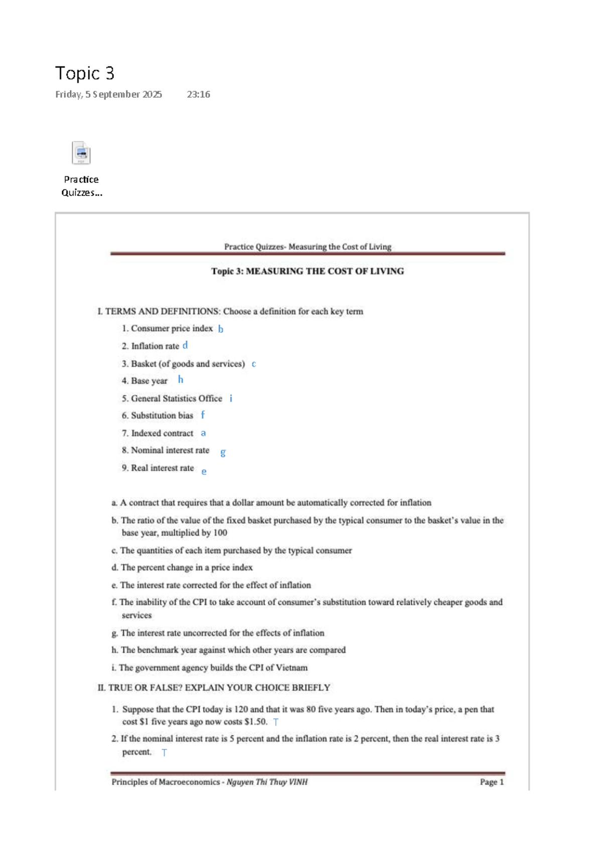 Macro Topic 3 - Measuring the cost of living - Macroeconomics - Prac%ce ...