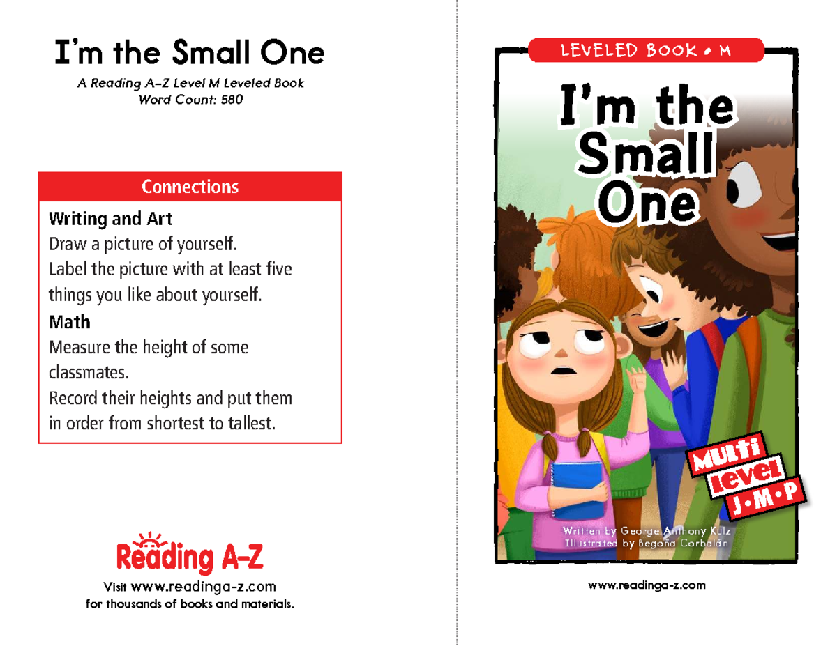 Raz LM27: The Small One - A Level M Reading Guide - Studocu