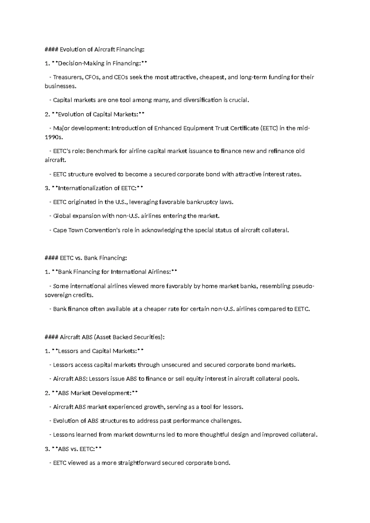 4A.2 Aircraft Financing Overview: Key Sources and Market Dynamics - Studocu