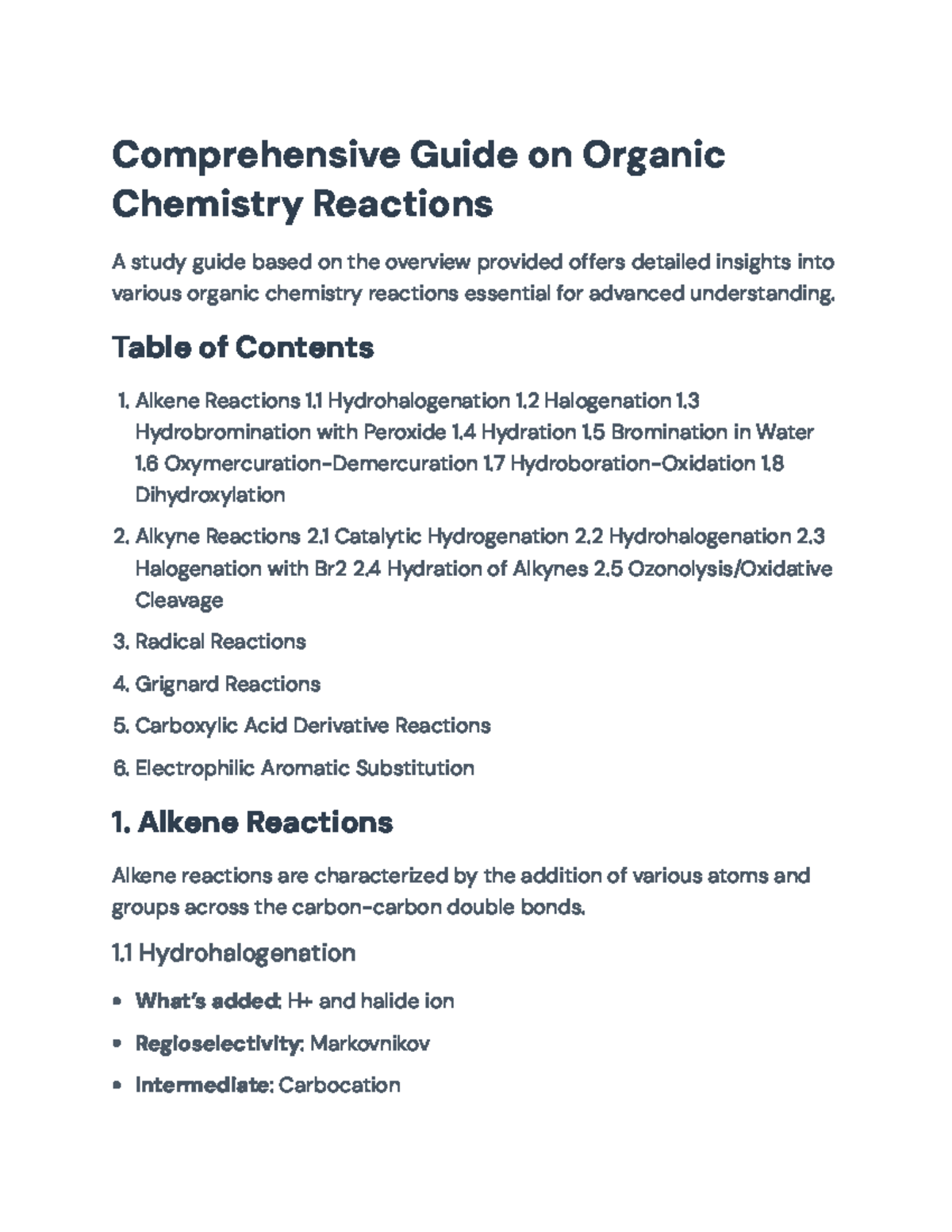 Comprehensive Guide on Organic Chemistry Reactions for Exam Prep ...