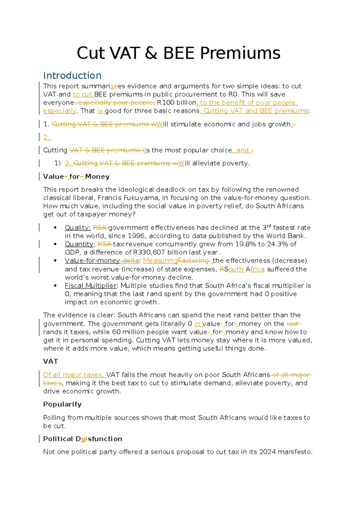 Cut VAT & BEE Premiums: A Path to Economic Growth and Poverty Relief ...