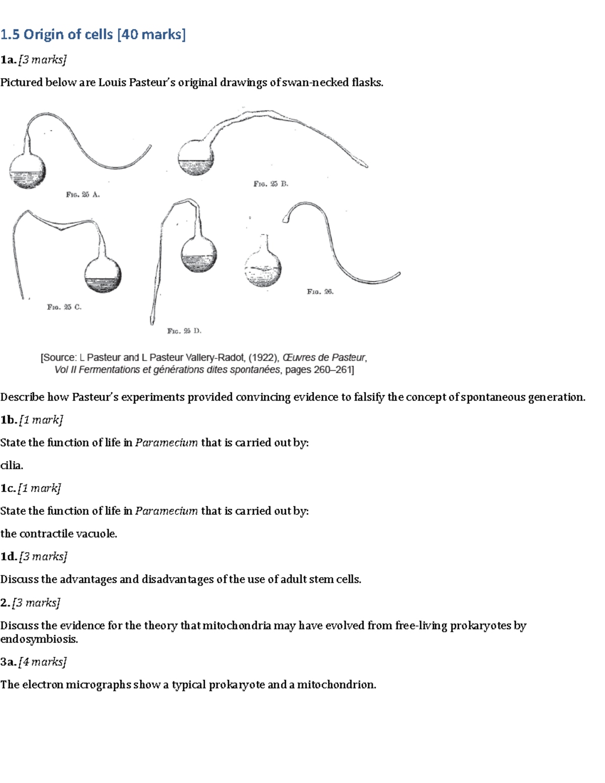 IB Biology Topic 1: Practice Questions on Cell Origin and Evolution ...