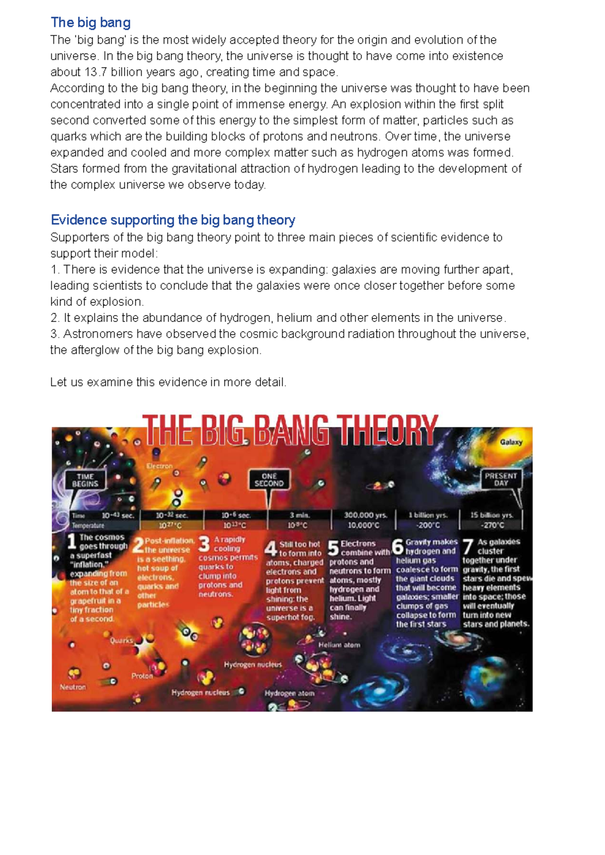 Year 10 Science L5: Exploring Evidence of the Big Bang Theory - Studocu