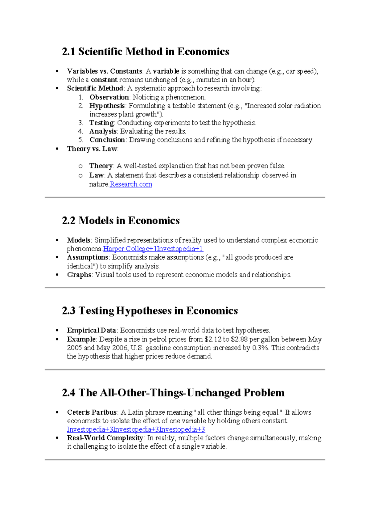 Chapter 2 Economics Summary: Scientific Method, Models & Graphs - Studocu