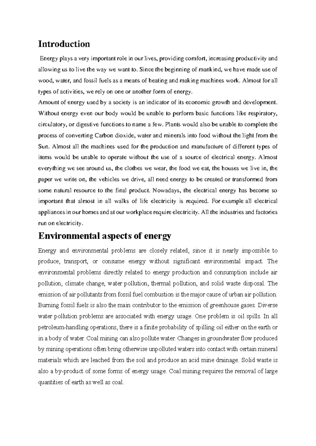 Module 1 - Renewable energy systems materials - Introduction Energy ...