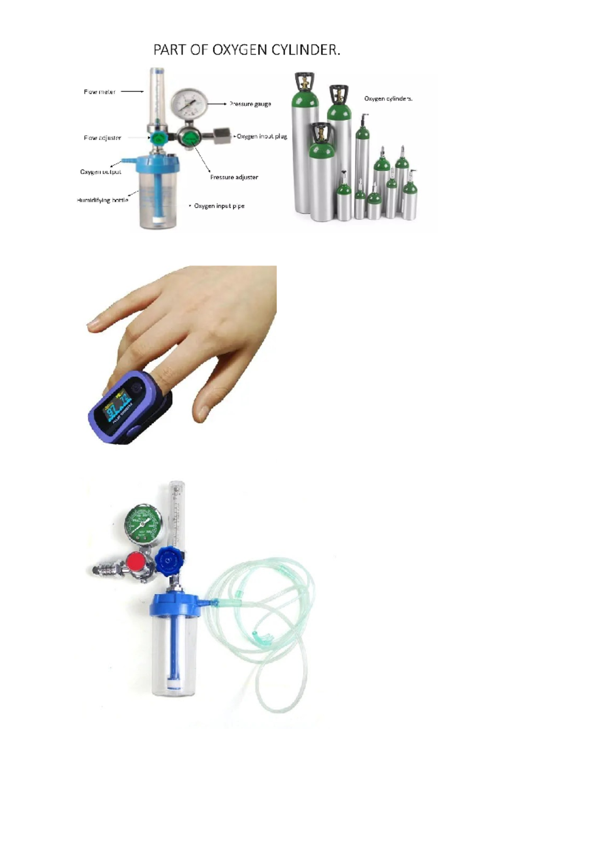 Oxygen Administration: Flow Meter & Cylinder Components - Studocu