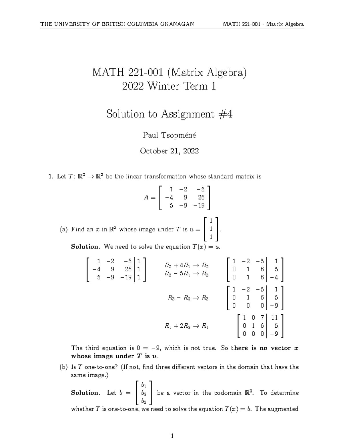 MATH 221 Assignment #4 Solutions - Winter 2022 Term 1 - Studocu