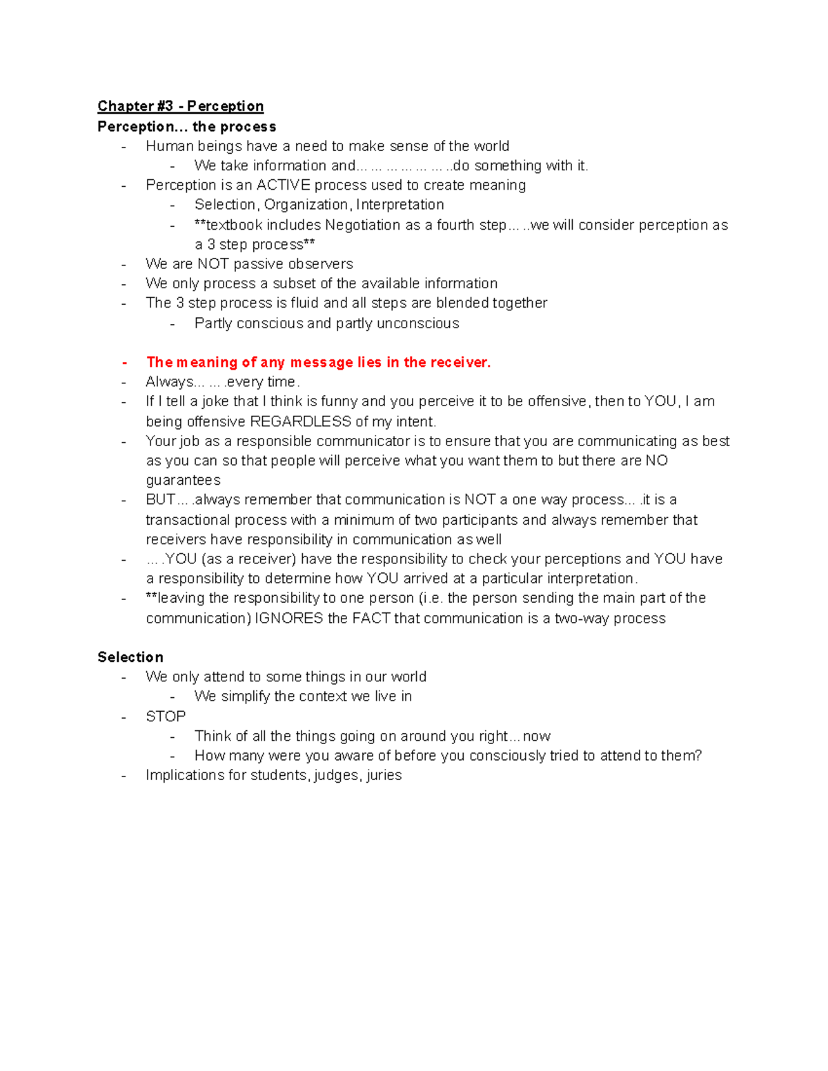 Chapter #3 OL MB 200 - Perception Lecture Notes Summary - Studocu