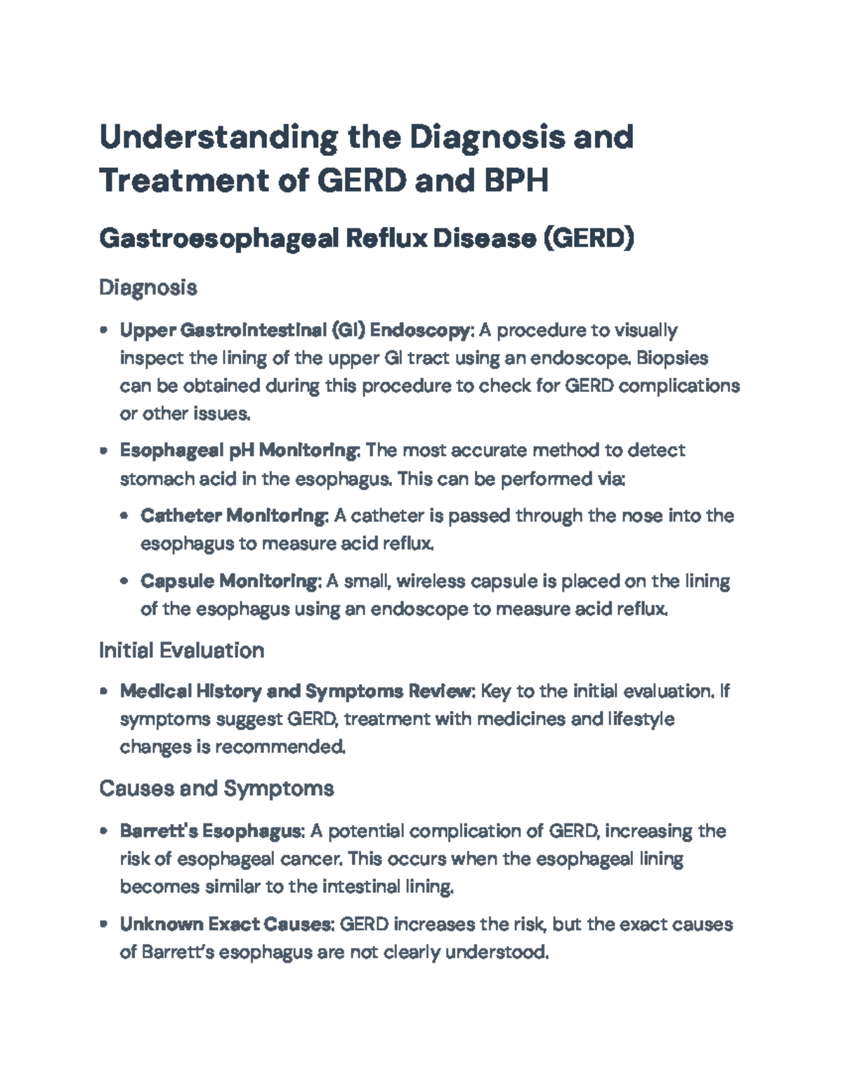 Understanding Diagnosis & Treatment of GERD and BPH: A Comprehensive ...