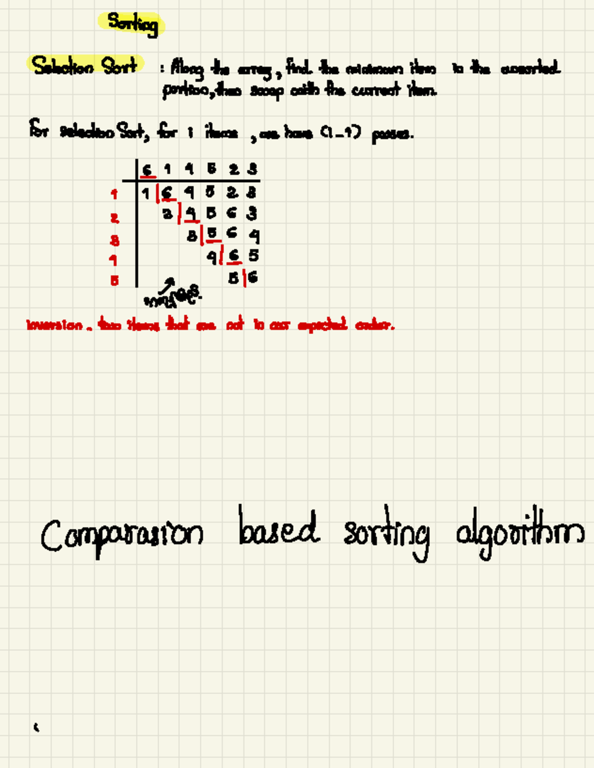 TDT DS Data Abstraction Text Book Notes - Sorting Selection Sout ...