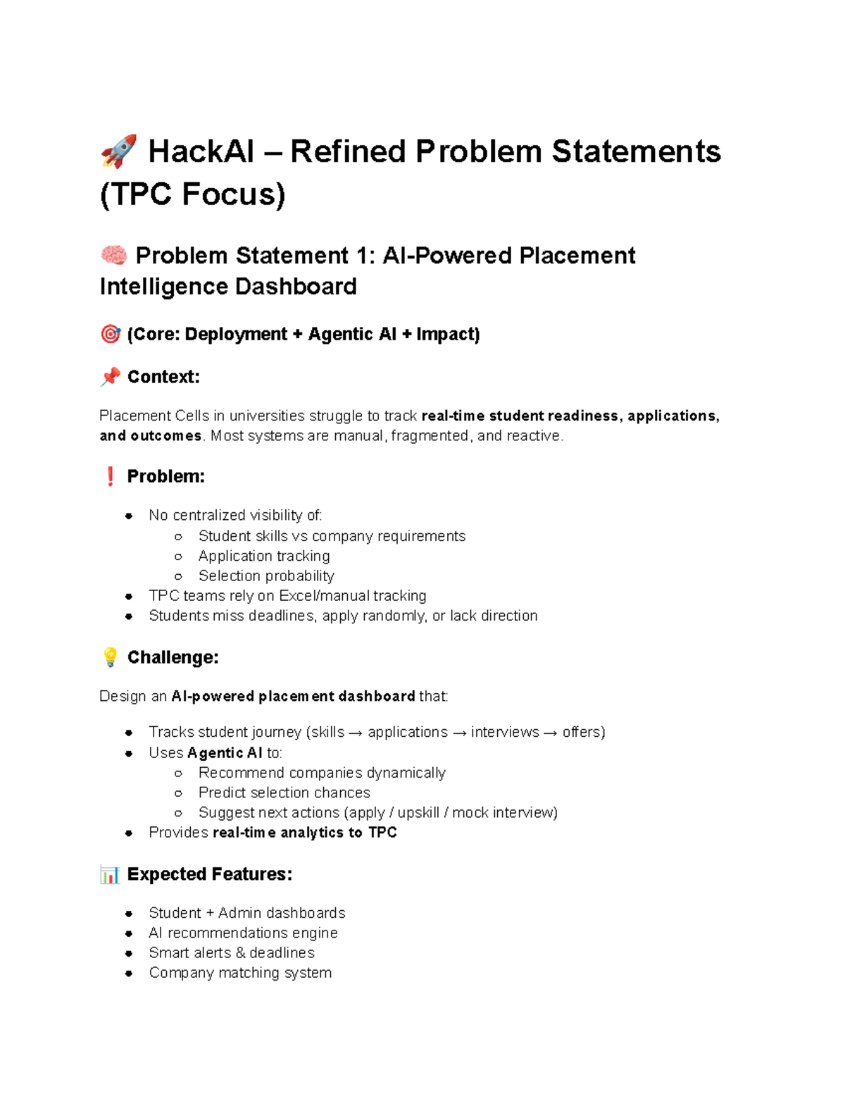 🚀 TPC HackAI Season 2 Problem Statements Overview - Studocu