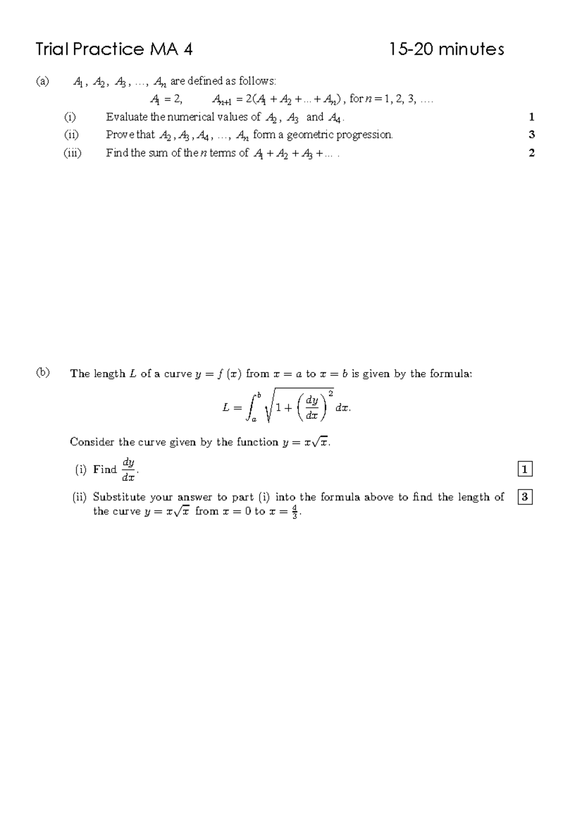 Trial Practice MA 4: Math Exam Questions & Solutions - Studocu