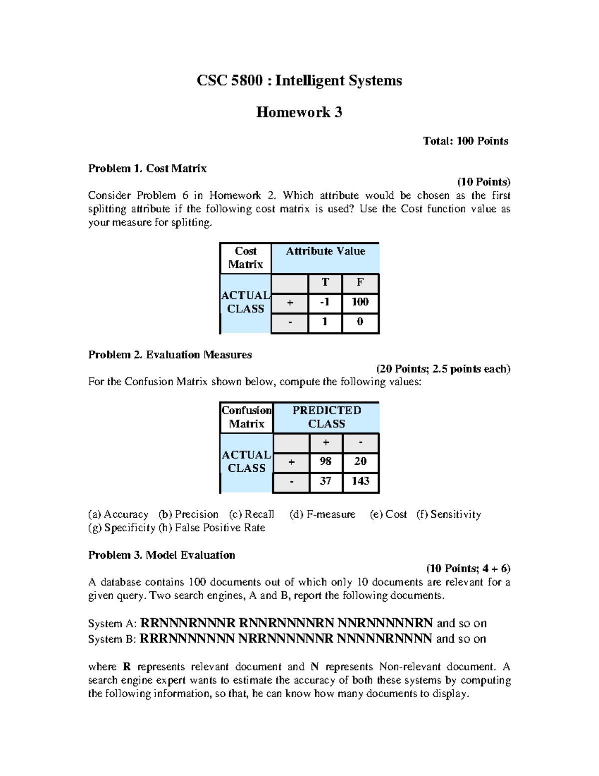 CSC 5800: Intelligent Systems Homework 3 - Detailed Solutions and Notes ...