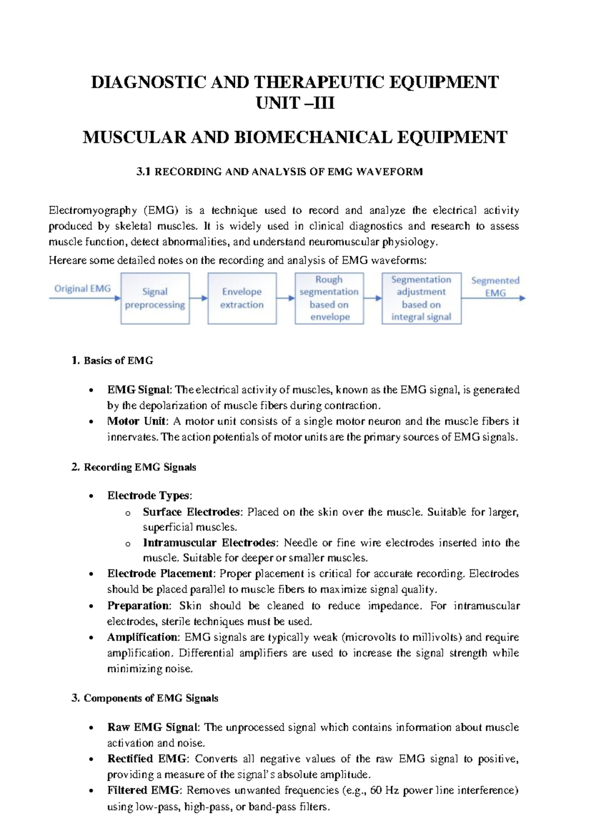 Unit 3: EMG & Muscle Stimulation Techniques - Diagnostic & Therapeutic ...