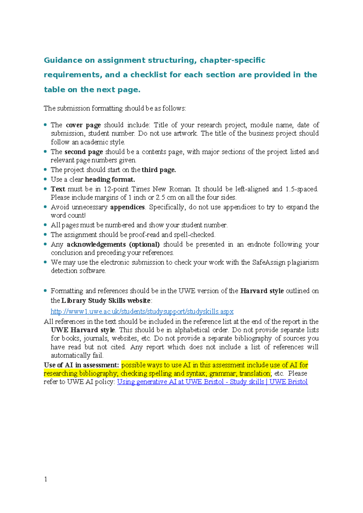 UMCDVF-15-3 Business Project Structuring: Checklist & Guidance 2025-26 ...