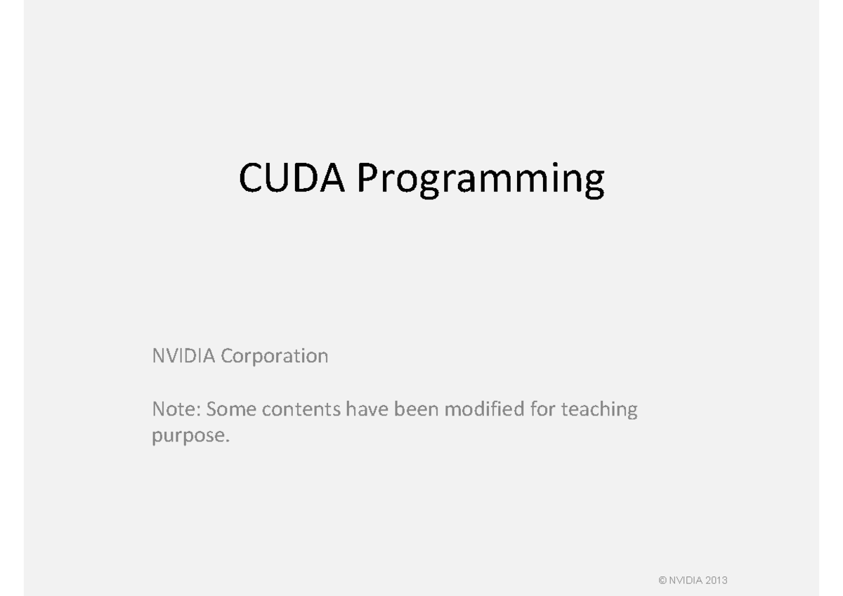 CUDA Programming - MOR: Heterogeneous Computing & GPU Memory Management ...